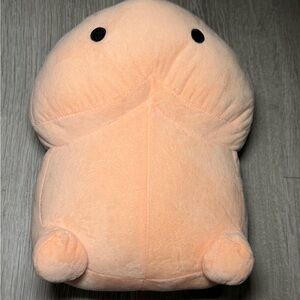 Peach Plush Character Pillow - Soft Squishy Toy